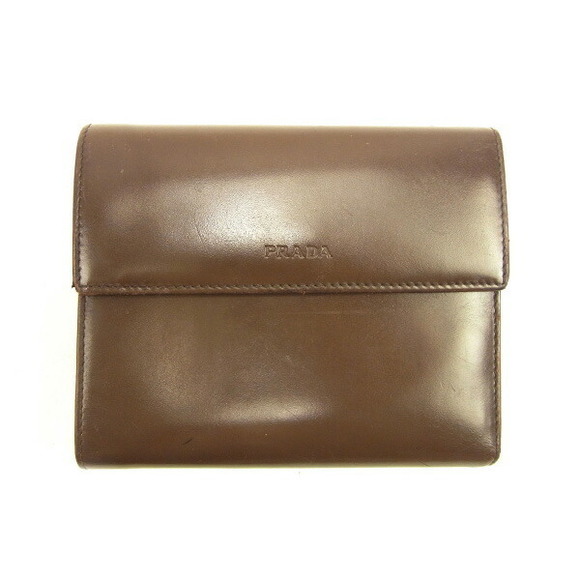 Prada Wallet Brown Leather Tri Accessory - Picture 1 of 6